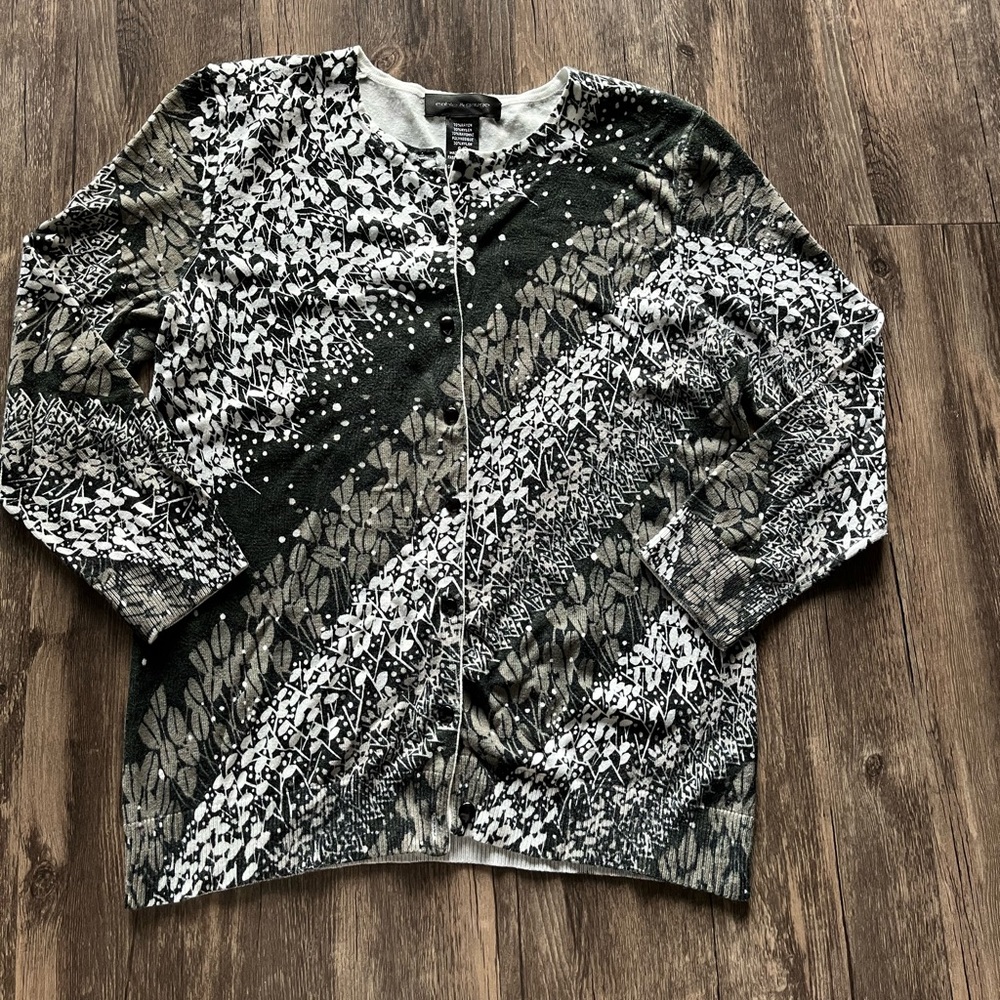 Cable & Gauge Patterned Cardigan Sz S